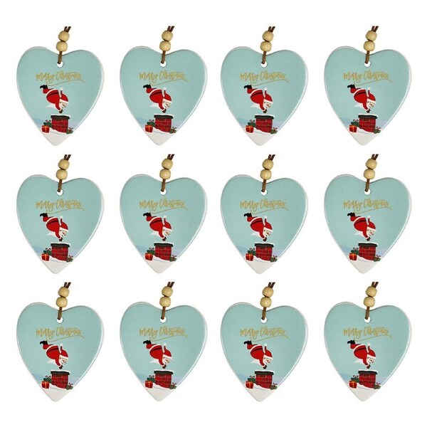 12x LVD Hang Heart Super Santa Decorative Sculpture Ornament Home/Lounge Decor
