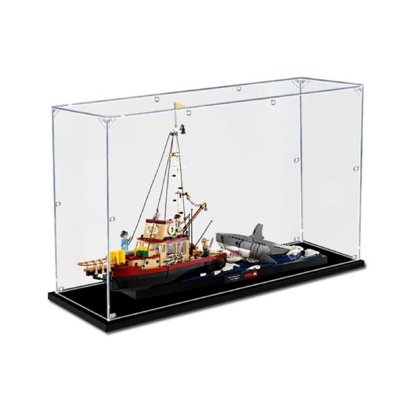 Acrylic Display Case for LEGO 21350 Ideas Jaws Figure Storage Box Dust Proof Glue Free