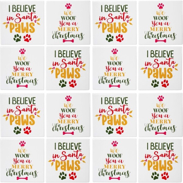 4x 4pc LVD Coasters Santa Paws Decorative Barware/Serveware Home Kitchen Decor