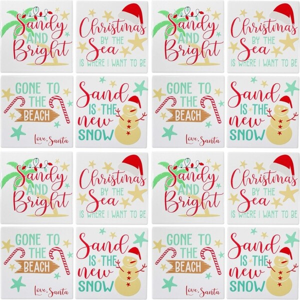 4x 4pc LVD Coasters Xmas By The Sea Decorative Barware/Serveware Kitchen Decor