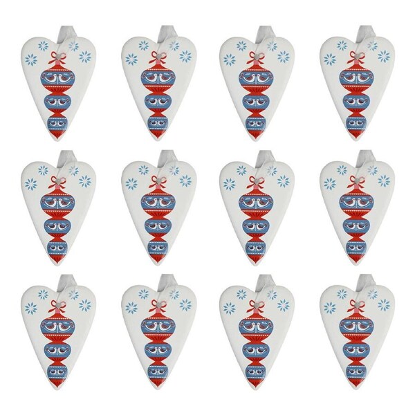 12x LVD Heart Christmas Baubble Decorative Sculpture Hanging Home/Lounge Decor