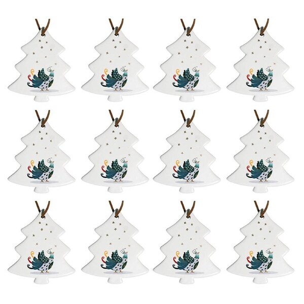12x LVD Hang Tree Christmas Dove Decorative Sculpture Ornament Home/Lounge Decor