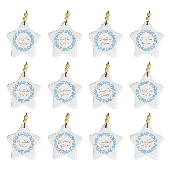 12x LVD Hang Star Aqua Wreath Decorative Sculpture Ornament Home/Lounge Decor