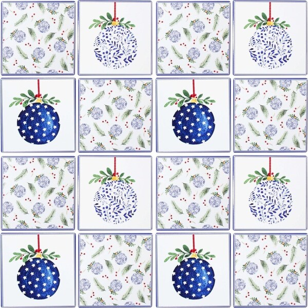 4x 4pc LVD Coasters Hamptons Christmas Decorative Barware/Serveware Home Kitchen