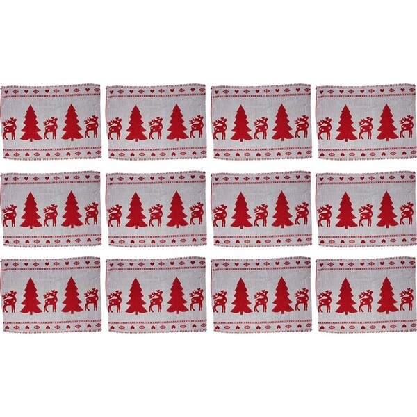 12x LVD Placemat Christmas Row Decorative Tableware/Serveware Xmas Kitchen Decor