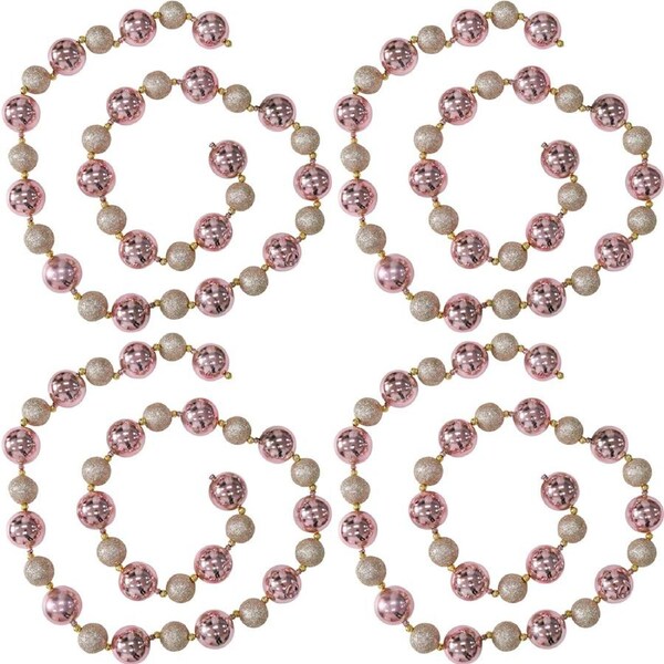 4x LVD Bauble Garland Pink Champagne Seasonal Decorative Christmas Decoration