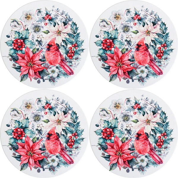 4x LVD Trivet Red Robin Decorative Tableware/Serveware Tabletop Kitchen Decor