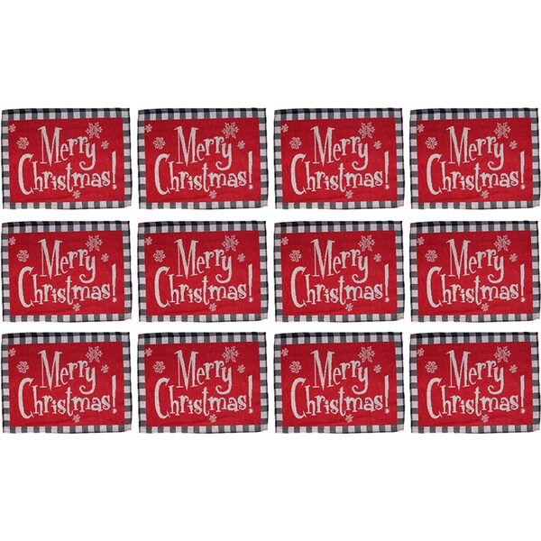 12x LVD Placemat Merry Christmas Decorative Tableware/Serveware Kitchen Decor
