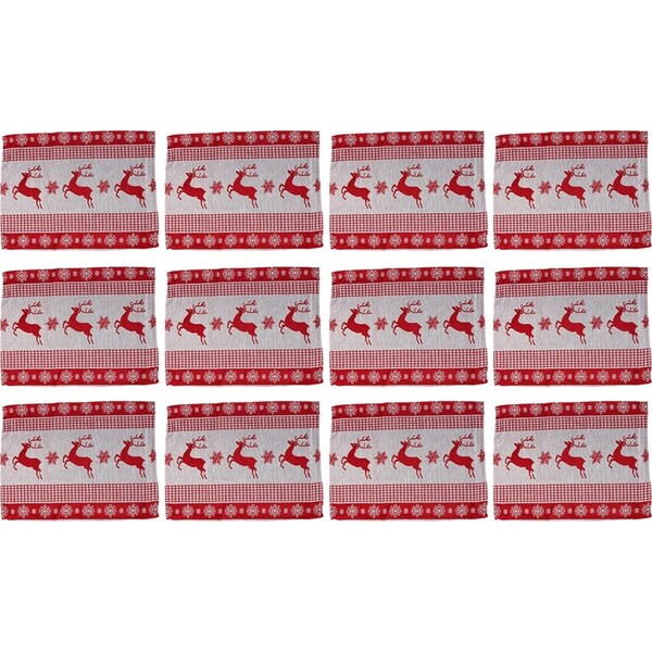 12x LVD Placemat Prancing Reindeer Decorative Tableware/Serveware Kitchen Decor