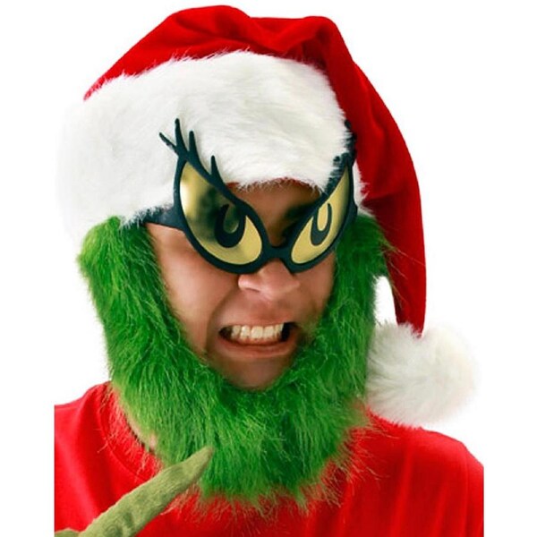 Dr Seuss The Grinch Deluxe Hat with Attached Beard