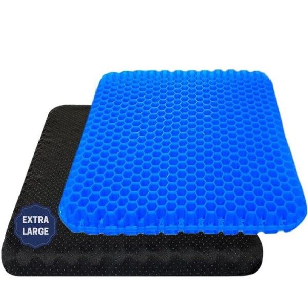 2Layer Gel Honeycomb Seat Comfort Cushion Flex Back Spine Pain Relief For Car Office