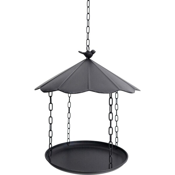 LVD Metal Bird Feeder Round Hanging Garden/Yard Outdoor Decor 31cm Black