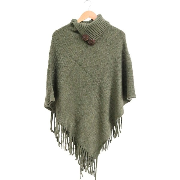LVD Polyester Knitted Poncho Warm Scarf Women's Cothing One Size Isla Forest