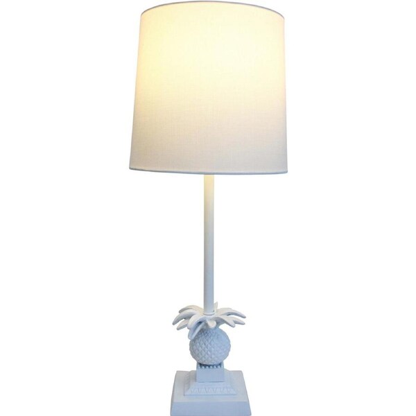 LVD Linen/Polyresin Lamp Royale Home/Room Decor Tabletop Light 56cm White