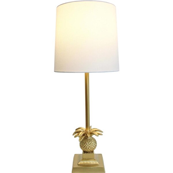 LVD Linen/Polyresin Lamp Royale Room Decor Tabletop Night Light 56cm Gold