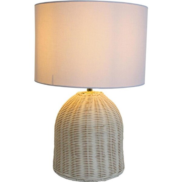 LVD Linen/Rattan Lamp Coastal Room Decor Tabletop Desk Light 46cm Natural