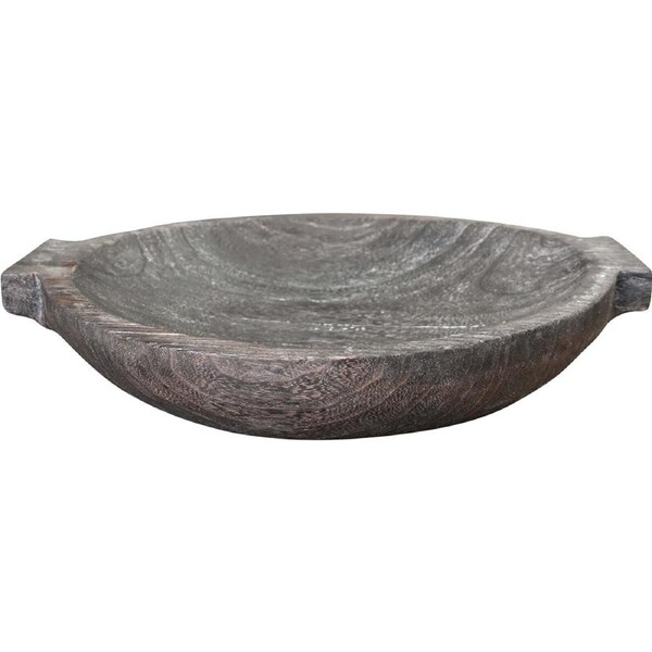 LVD Wooden Rnd Decorative Display Bowl Home/Room Tabletop Decor 38x34cm Mocha