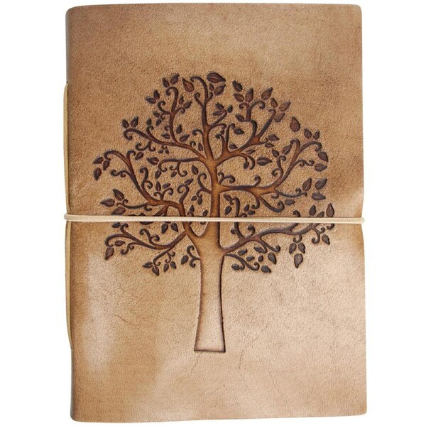 LVD Tree Of Life Leather Notebook Journal Writing Stationery 18x13cm Brown