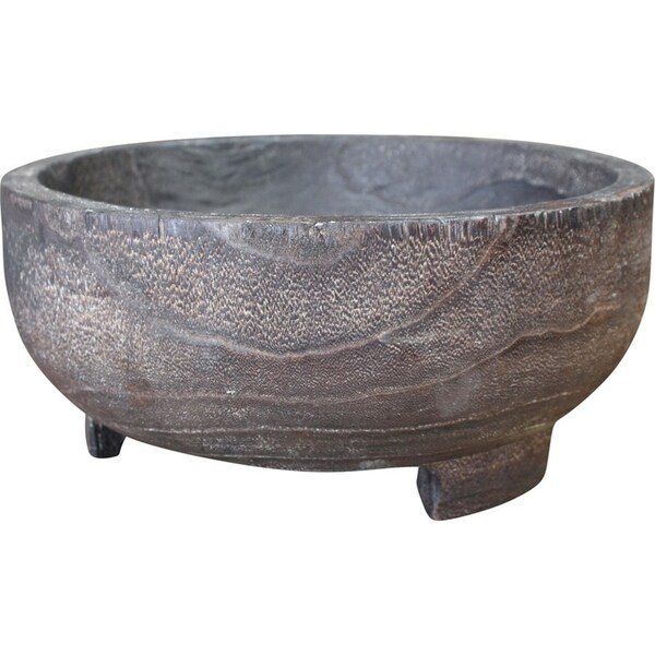 LVD Wooden Round Bowl w/ Feet Home/Room Tabletop Decor Display 30x30cm Mocha