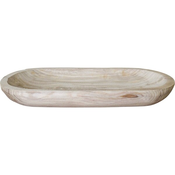 LVD Wooden Oval Dough Bowl Whisper XL Home Tabletop Display 52x28cm Beige