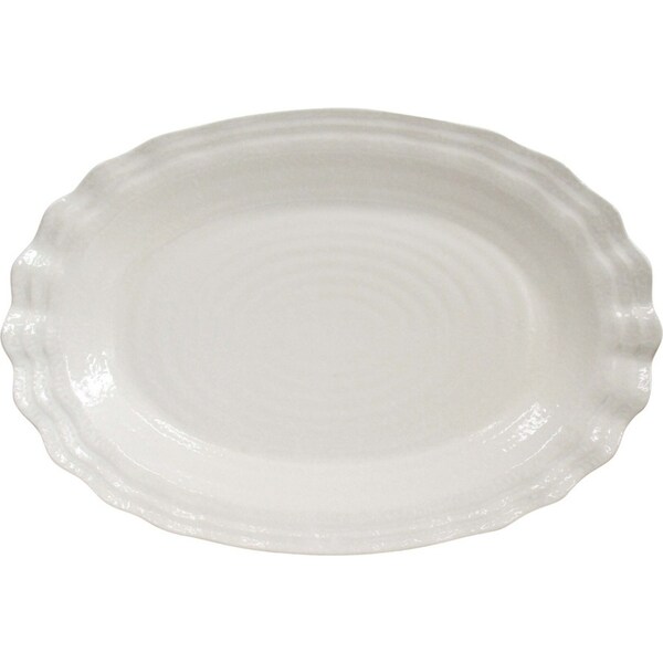 LVD Ceramic Platter Minorca Oval XL Food Serving Plate Tableware 49cm Ivory