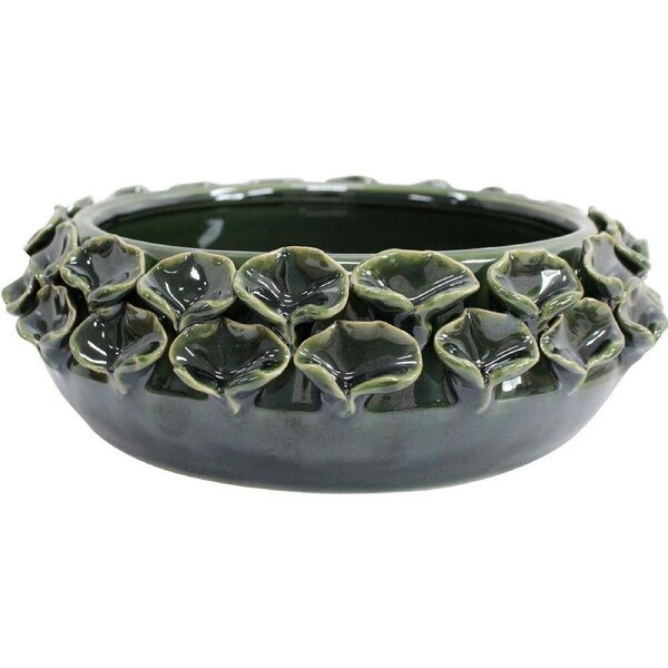 LVD Succulent Ceramic Bowl Juniper Tabletop Home/Room Decor 24x8cm Dark Green