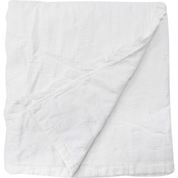 LVD Washed White Bedspread/Throw Blanket Lrg Soft 200x230cm