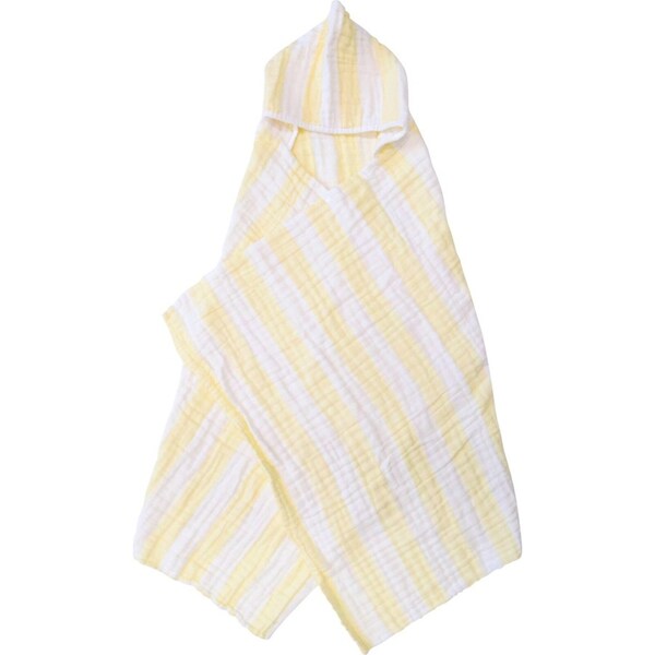 LVD Striped Cotton Hooded Swaddle Soft/Gentle Baby Wrap 127x66cm Yellow/WHT