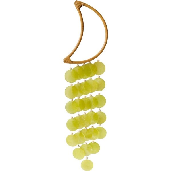 LVD Bamboo/Capiz Moon Dreamcatcher Sky Home Hanging Decor 23x7cm Light Green