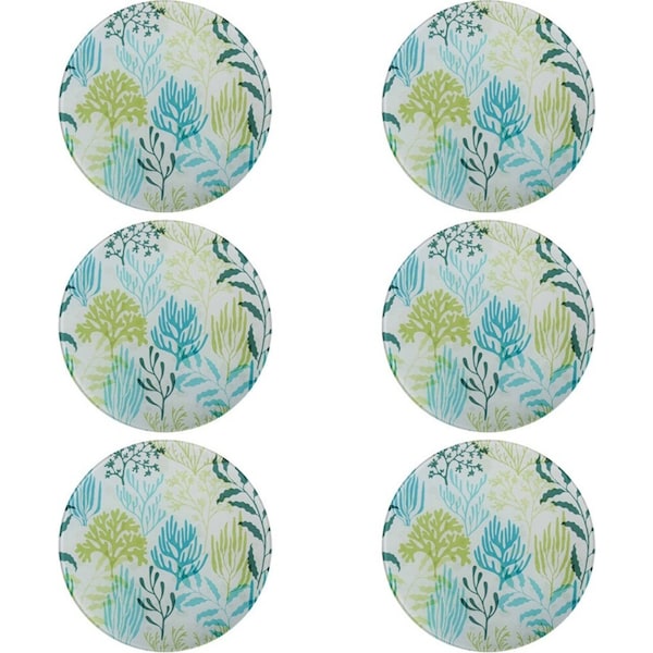 6x LVD Sea Glass Trivet Pot Mat Kitchen Dining Table Protector Pad Round 21cm