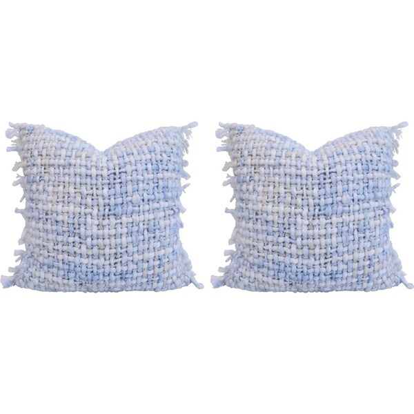 2x LVD Chunky Knit Acrylic/Cotton CushionPillow Decor 50x50cm Square Sea Breeze