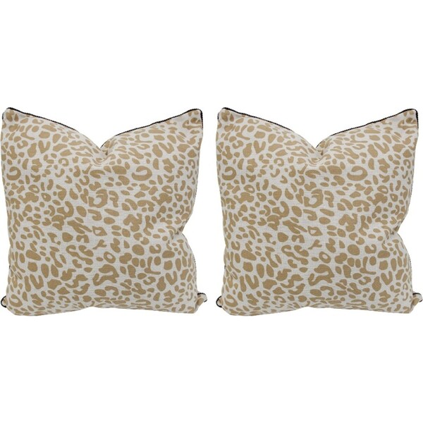 2x LVD Safari Natural Polylinen Cushion Pillow Sofa/Couch Home Decor 50cm Sqr