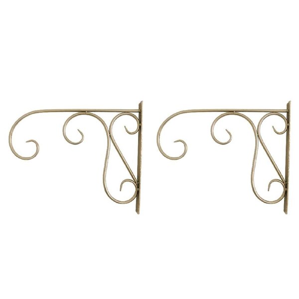 2x LVD Metal XL Lantern Wall Bracket/Holder Hanging Garden/Patio Decor 45cm GLD