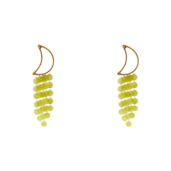 2x LVD Bamboo/Capiz Moon Dreamcatcher Sky Home Hanging Decor 23x7cm Light Green