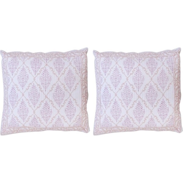 2x LVD Cotton Quilted Square Cushion Home Sofa/Couch Decor 55cm Raspberry Cider