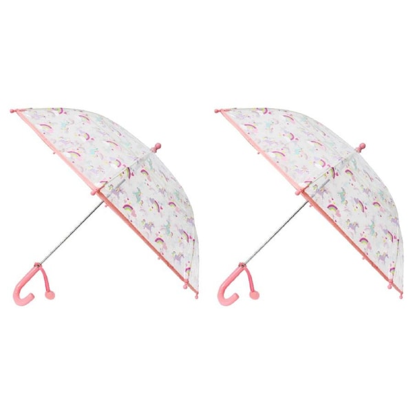 2x LVD Rainbow Unicorns Kids Umbrella w/ Tag Wind Resistant Sun/Rain Shade 77cm