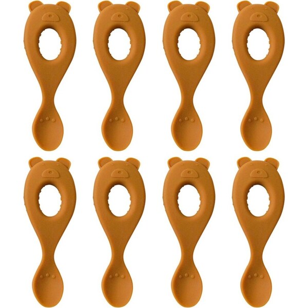 8x LVD Silicone Baby/Toddler Training Feeding Spoons Animals 13cm Assorted