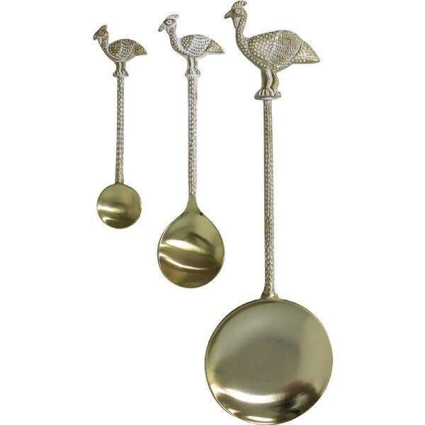 3pc LVD Spoon Serving Set Guinea Fowl Home Kitchen Table Cutlery Serveware