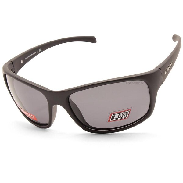Dirty Dog Shock Satin Black/Grey Polarised Men's Sports Sunglasses