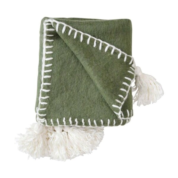 LVD Throw Blanket Stitch Bronze Green Decorative Home/Lounge Decor 130x170cm