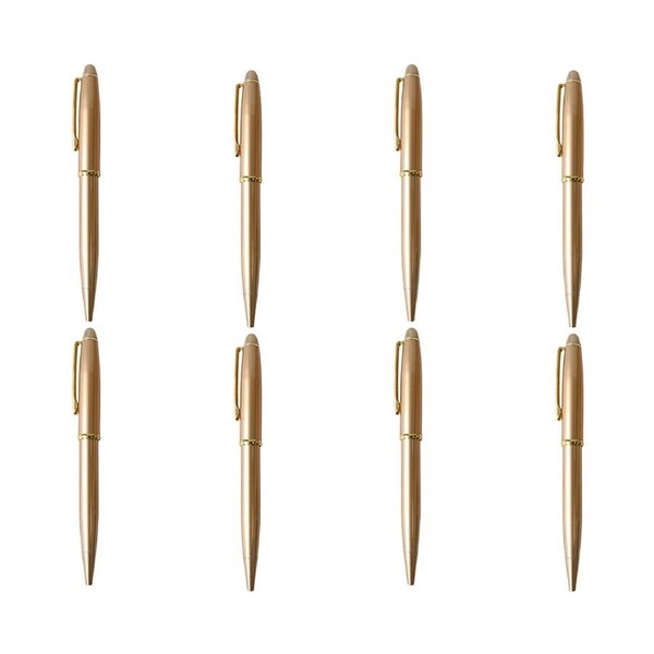 8x LVD Writing Pen Hudson Golden Home Office stationery Natural Finish 16x2.5cm