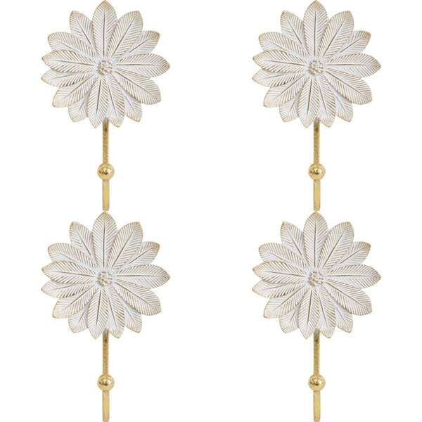 4x LVD Resin Palm Hook White Decorative Home/Office Decor Organisation 9.5x16cm