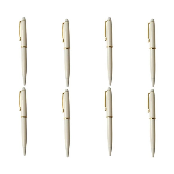 8x LVD Writing Pen Hudson Cream Home Office stationery Natural Finish 16x2.5cm