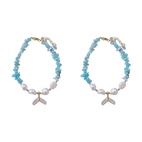 2x LVD Bracelet Freshwater Pearl Marine Stylish Natural Jewelry/Accessory 17cm