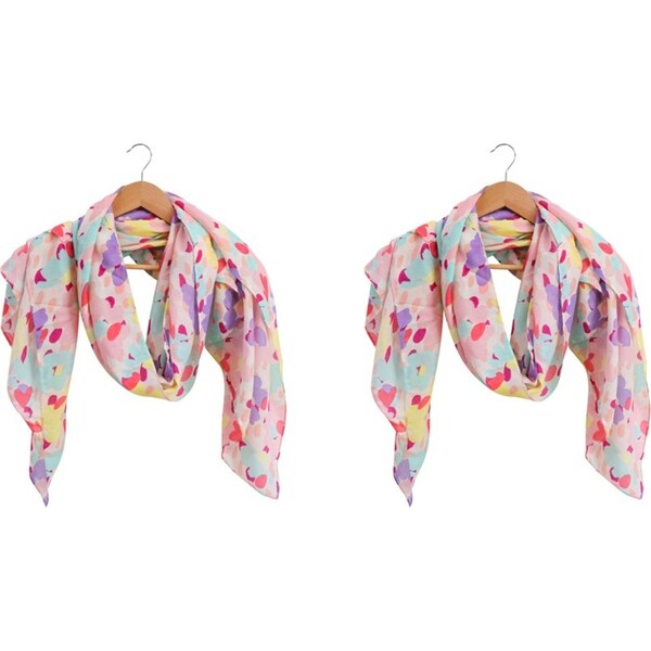 2x LVD Polyester Scarf Sarong Soft Floral Themed Stylish Womens Fashion 90x180cm