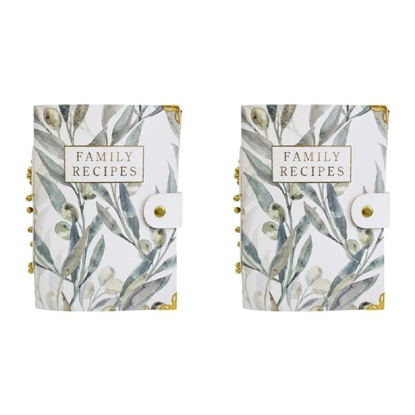 2x LVD Leather NoteBook Family Recipies Stylish Hard Cover Journal/Diary 18x13cm