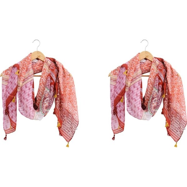 2x LVD Polyester Chic Scarf Sarong Layers Themed Stylish Womens Fashion 90x180cm