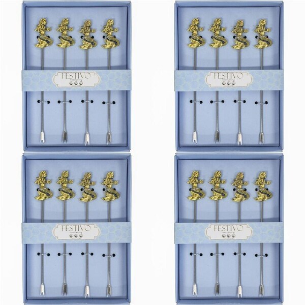 4x LVD Cocktail Pick 4pc Mermaid Home Kitchen Serveware/Tableware 14.5x10.5cm