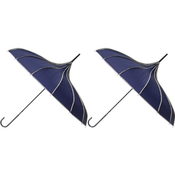 2x LVD Pointe Navy Durable On The Go Portable Kids/Childrens Travel Umbrella