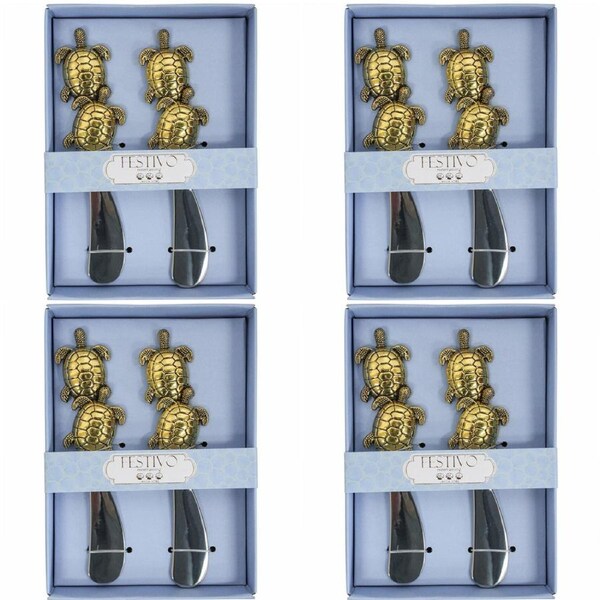 4x 2pc LVD Spreader Gold Turtle Kitchen Cutlery Serveware/Tableware 14.5X10.5CM